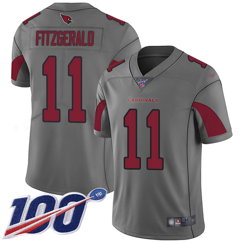 Arizona Cardinals Limited Silver Men Larry Fitzgerald Jersey NFL Football #11 100th Season Inverted Legend->youth nfl jersey->Youth Jersey